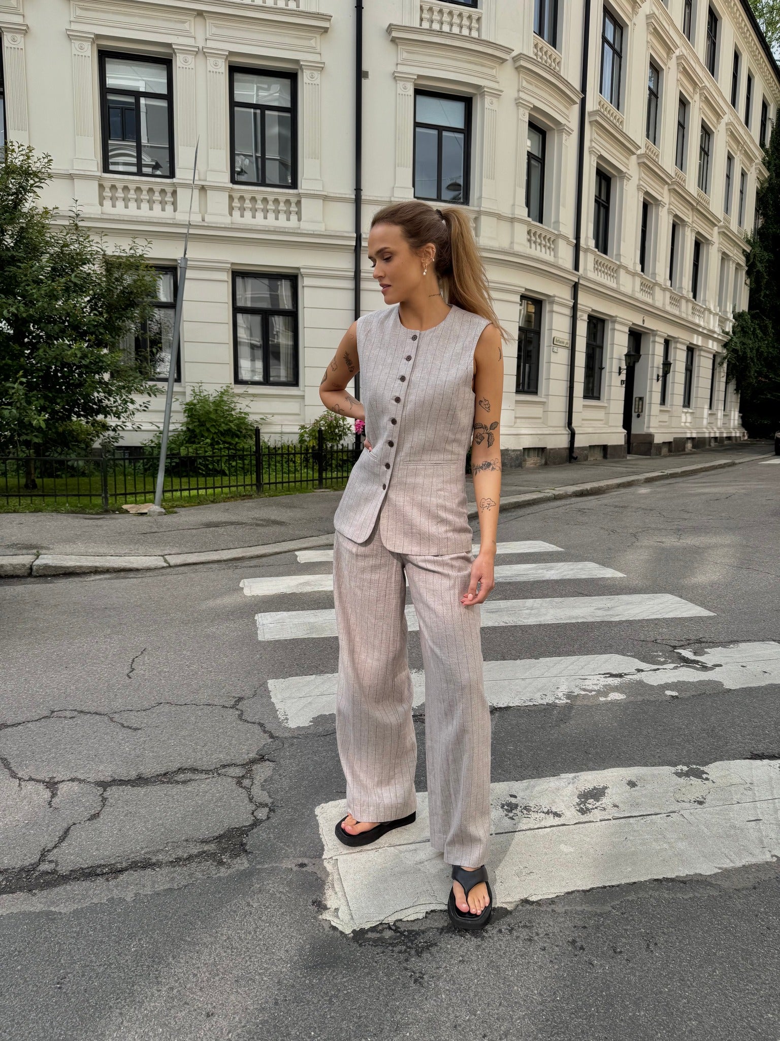 SLFVILKA Tailored Trousers - Oatmeal